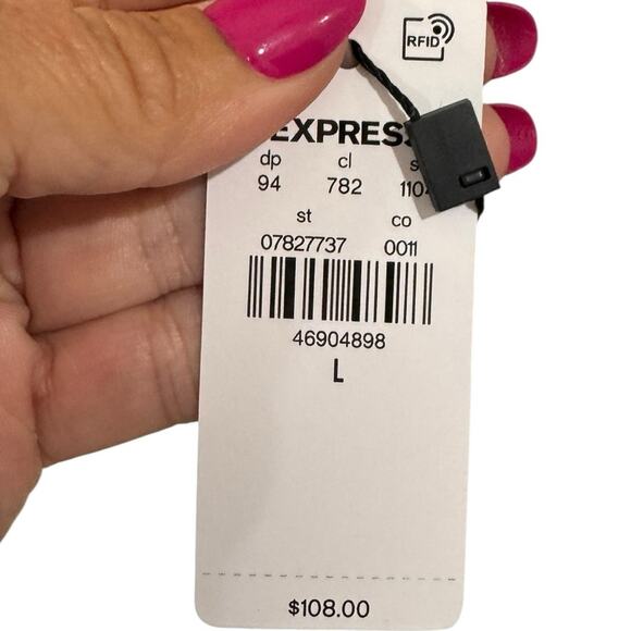 Express Body Contour Color Block V-Wire Sleeveless Midi Sweater Dress Size Large - Picture 7 of 14